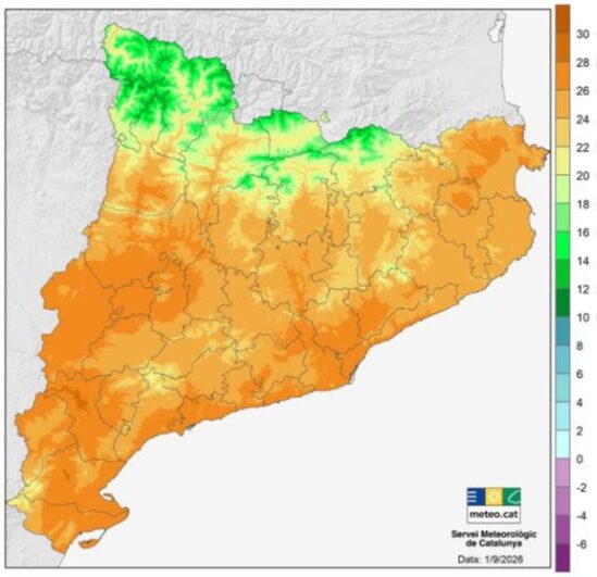 Temperatura media verano 2026